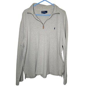 Polo By Ralph Lauren Mens Beige Quarter-Zip Pullover Sweater XL 100% Cotton